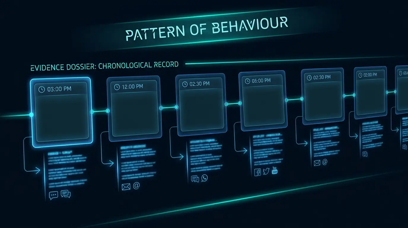 Homeowner reviewing social media evidence documentation timeline for HOA dispute with court-trusted digital evidence capture tool