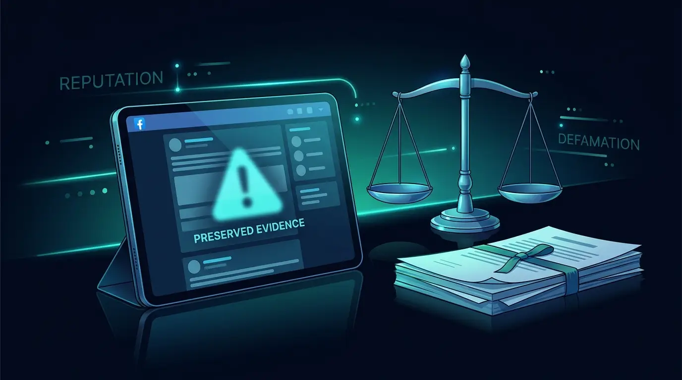 Social media evidence in defamation cases preserving defamatory posts